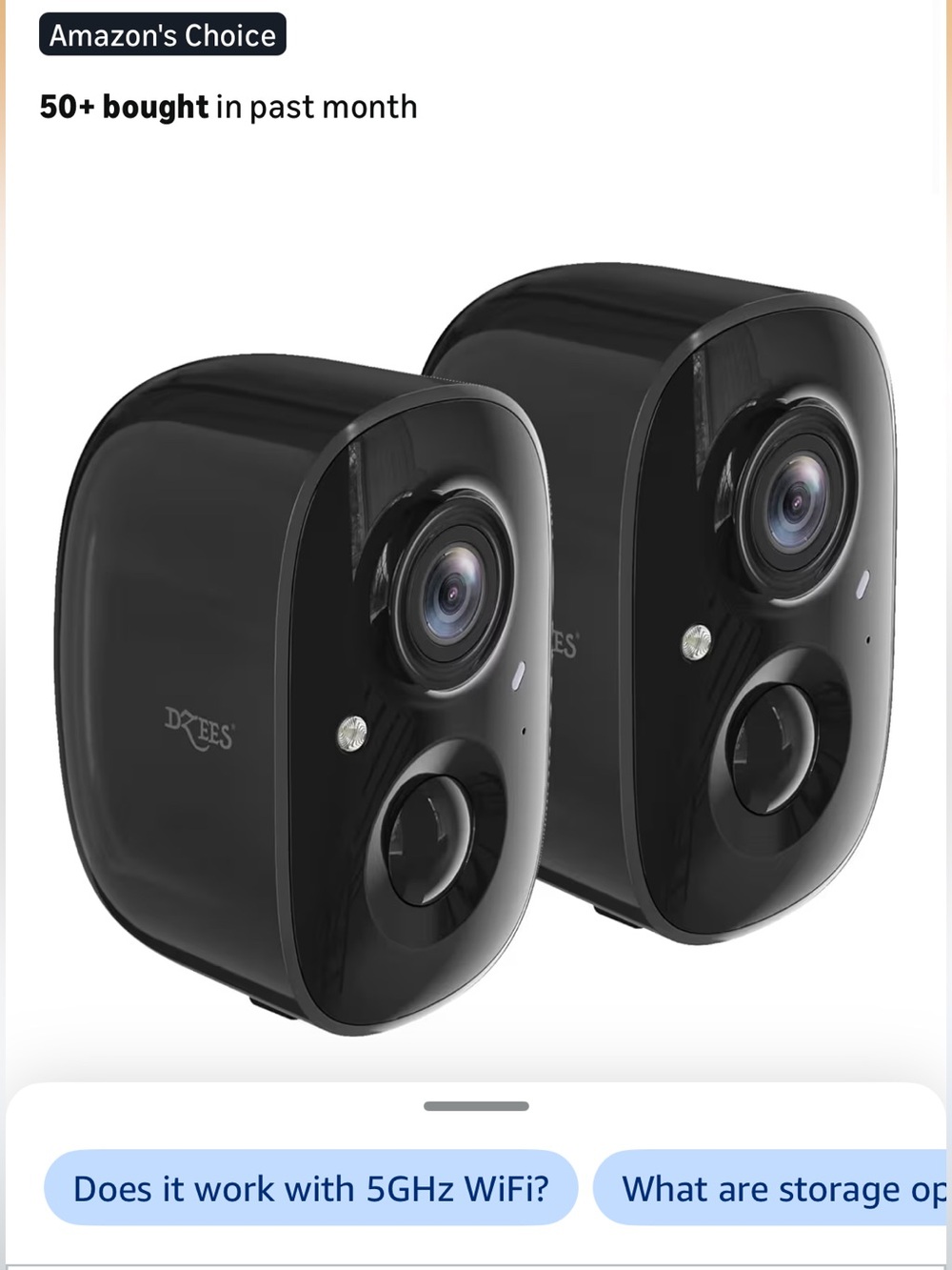 Dzees 2K Security Cameras Wireless Indoor-Outside WiFi Battery Powered Cameras